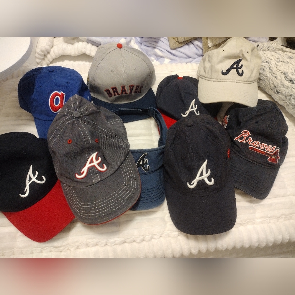 🔥Lot of 9: Atlanta, Ga Braves Caps Hats